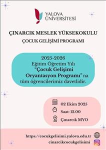 Çocuk Gelişimi Öğrencilerine Yönelik Oryantasyon Programı